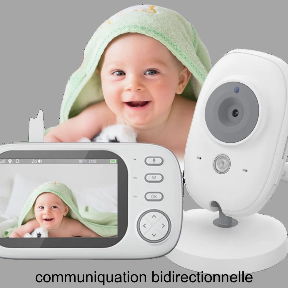 Cdycam™ - Moniteur vidéo sans fil pour bébé, caméra de sécurité pour nounou, vision nocturne, surveillance de la température, audio bidirectionnel, conversation, nouveau, 3.5 pouces - Magasin Generale