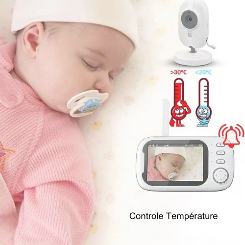 Cdycam™ - Moniteur vidéo sans fil pour bébé, caméra de sécurité pour nounou, vision nocturne, surveillance de la température, audio bidirectionnel, conversation, nouveau, 3.5 pouces - Magasin Generale