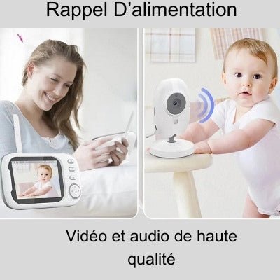 Cdycam™ - Moniteur vidéo sans fil pour bébé, caméra de sécurité pour nounou, vision nocturne, surveillance de la température, audio bidirectionnel, conversation, nouveau, 3.5 pouces - Magasin Generale